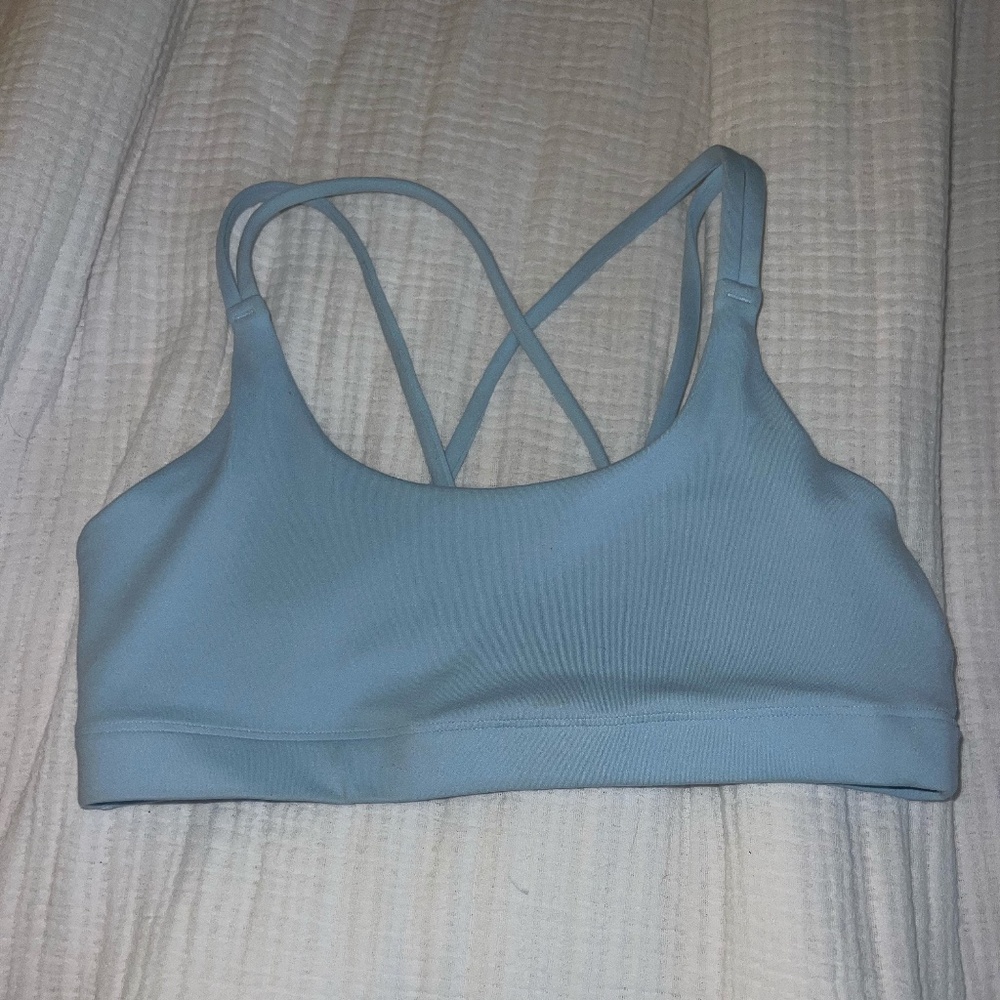 ATHLETA GIRL CROSSOVER BRA SIZE XL/14 LIGHT BABY BLUE NWOT